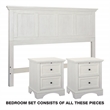 Scranton & Co Queen 3 Piece Bedroom Set in Rustic White with Nightstands