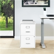 Scranton & Co 2-Drawer Locking Metal File Cabinet in White Assembled
