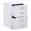 Scranton & Co 2-Drawer Locking Metal File Cabinet in White Assembled