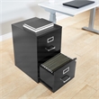 Scranton & Co 2-Drawer Locking Metal File Cabinet in Black Assembled