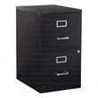 Scranton & Co 2-Drawer Locking Metal File Cabinet in Black Assembled