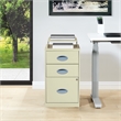 Scranton & Co 3-Drawer Locking Metal File Cabinet with Top Shelf in Tan
