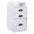 Scranton & Co 3-Drawer Locking Metal File Cabinet with Top Shelf in White