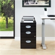 Scranton & Co 3-Drawer Locking Metal File Cabinet with Top Shelf in Black