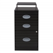 Scranton & Co 3-Drawer Locking Metal File Cabinet with Top Shelf in Black