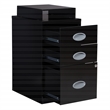 Scranton & Co 3-Drawer Locking Metal File Cabinet with Top Shelf in Black