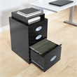 Scranton & Co 3-Drawer Locking Metal File Cabinet with Top Shelf in Black