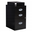 Scranton & Co 3-Drawer Locking Metal File Cabinet with Top Shelf in Black