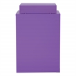Scranton & Co 3-Drawer Locking Metal File Cabinet with Top Shelf in Purple