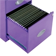 Scranton & Co 3-Drawer Locking Metal File Cabinet with Top Shelf in Purple