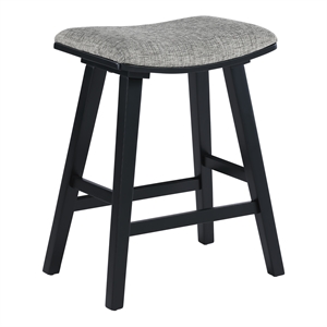 Scranton & Co 24&quot Saddle Counter Stool in Graphite Gray with Black Wash Frame