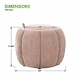 Scranton & Co Round Storage Ottoman in Blush Pink Fabric Fully Assembled