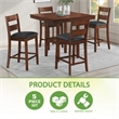 Scranton & Co 5-Piece Counter Height Dining Set in Blue Vinyl Walnut Finish