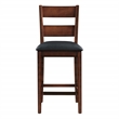 Scranton & Co 5-Piece Counter Height Dining Set in Blue Vinyl Walnut Finish