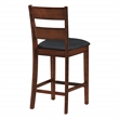 Scranton & Co 5-Piece Counter Height Dining Set in Blue Vinyl Walnut Finish