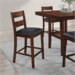 Scranton & Co 5-Piece Counter Height Dining Set in Blue Vinyl Walnut Finish