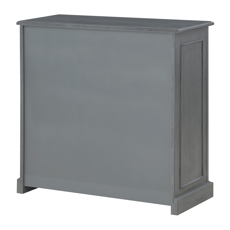 Scranton & Co 2-Shelf Engineered Wood Bookcase in Plantation Gray Finish