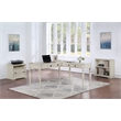Scranton & Co L-Shape Engineered Wood Desk with Power in Antique White