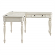 Scranton & Co L-Shape Engineered Wood Desk with Power in Antique White