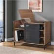 Scranton & Co Record Player Stand with Album Storage in Walnut Wood Finish