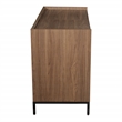 Scranton & Co Record Player Stand with Album Storage in Walnut Wood Finish