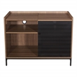 Scranton & Co Record Player Stand with Album Storage in Walnut Wood Finish