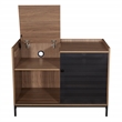 Scranton & Co Record Player Stand with Album Storage in Walnut Wood Finish