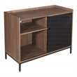 Scranton & Co Record Player Stand with Album Storage in Walnut Wood Finish
