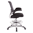 Scranton & Co Mesh Back Drafting Chair with Adjustable Foot Ring and Flip Arms