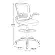 Scranton & Co Mesh Back Drafting Chair with Adjustable Foot Ring and Flip Arms