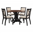 Scranton & Co 5-PC Round Farmhouse Dining Set with Natural Tobacco Top