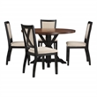 Scranton & Co 5-PC Round Farmhouse Dining Set with Natural Tobacco Top