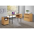 Scranton & Co Writing Desk in Natural Scandinavian Finish with Steel Frame