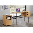 Scranton & Co Rolling File Cabinet in Natural Finish with Dual Casters