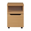 Scranton & Co Rolling File Cabinet in Natural Finish with Dual Casters