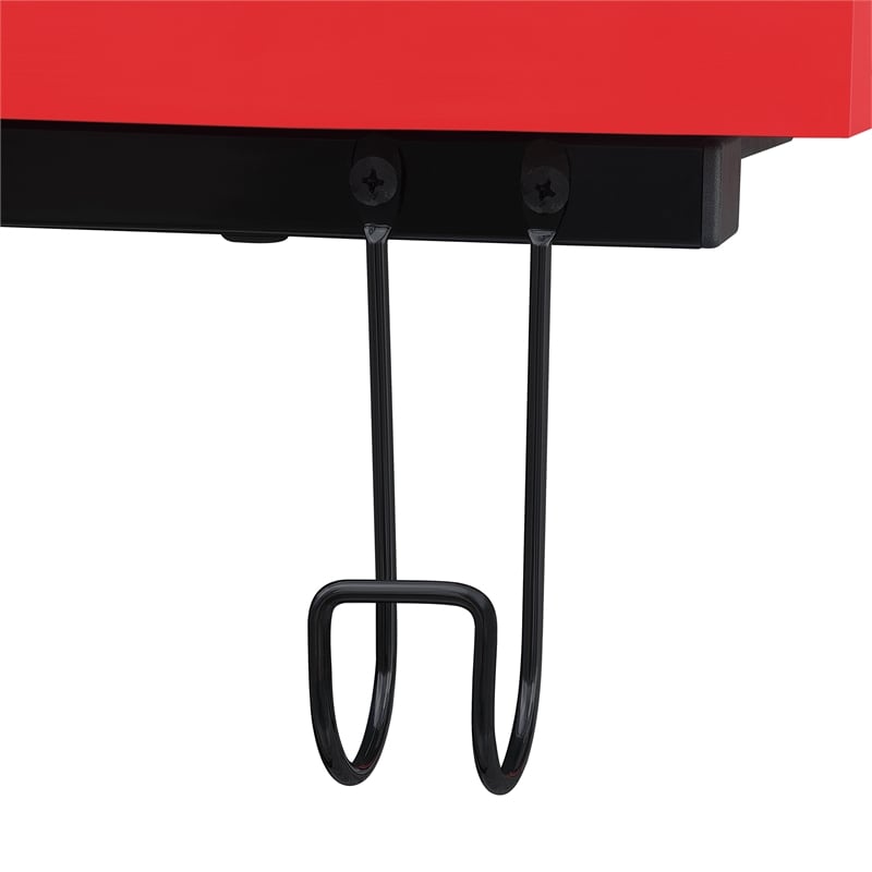 Scranton & Co L-Shape Gaming Desk in Black with RGB LEDs and Wireless Charger