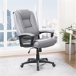 Scranton & Co High Back Charcoal Bonded Leather Office Chair Loop Arms