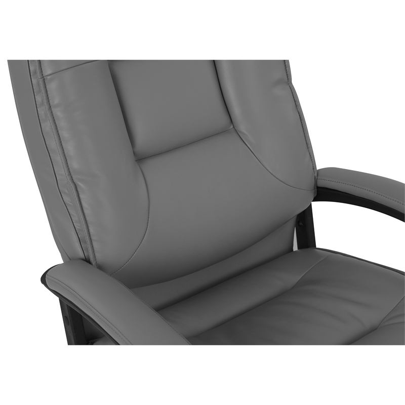 Scranton & Co High Back Charcoal Bonded Leather Office Chair Loop Arms