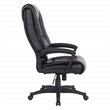 Scranton & Co High Back Black Bonded Leather Office Chair with Loop Arms