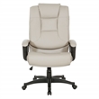 Scranton & Co High Back Taupe Gray Bonded Leather Office Chair Loop Arms