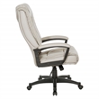 Scranton & Co High Back Taupe Gray Bonded Leather Office Chair Loop Arms