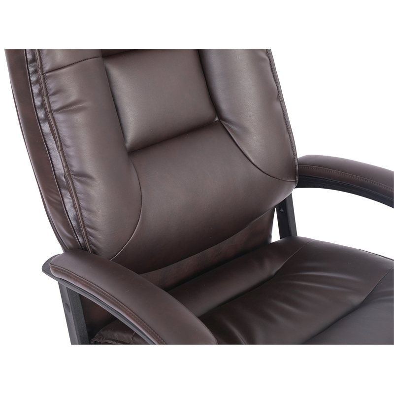 Scranton & Co High Back Espresso Bonded Leather Office Chair Loop Arms