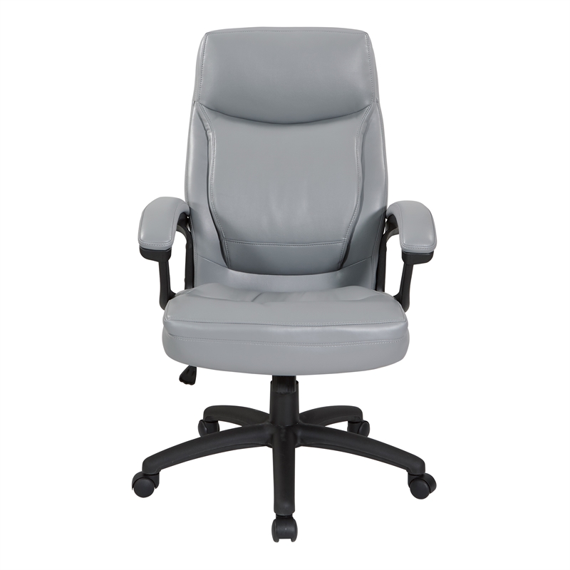 Scranton & Co Charcoal Gray Bonded Leather Executive High Back Chair