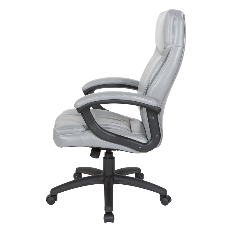 Scranton & Co Charcoal Gray Bonded Leather Executive High Back Chair
