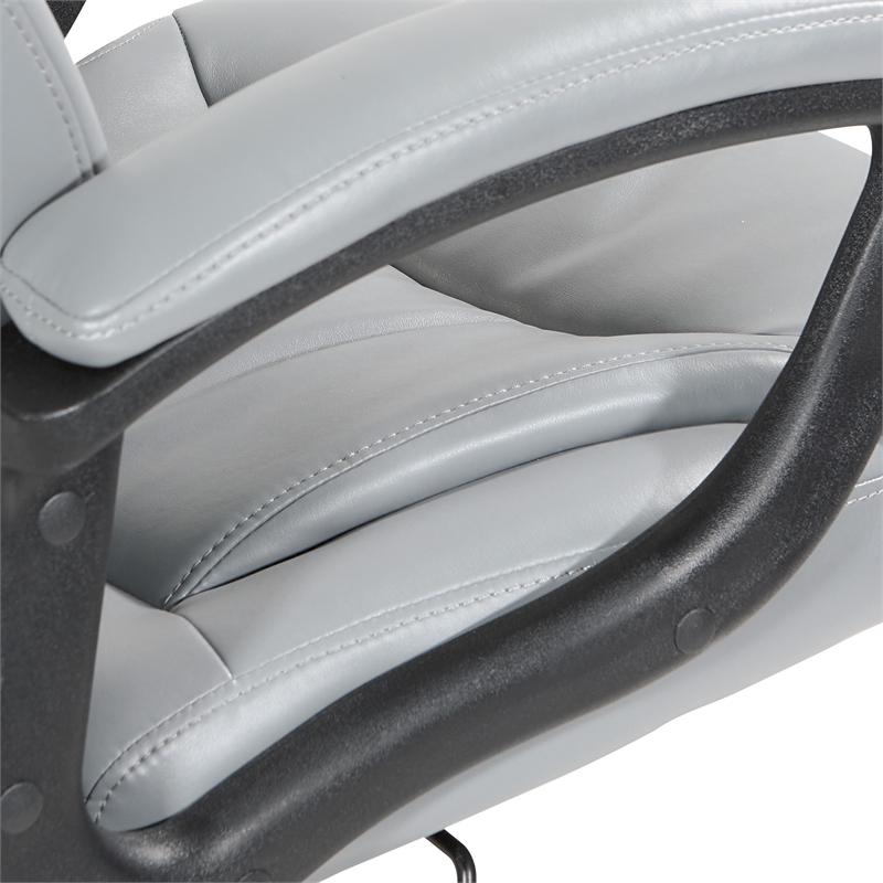 Scranton & Co Charcoal Gray Bonded Leather Executive High Back Chair