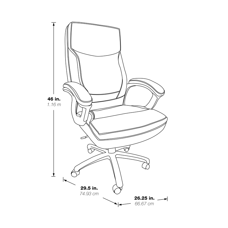 Scranton & Co Charcoal Gray Bonded Leather Executive High Back Chair