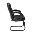 Scranton & Co Black Bonded Leather Guest Chair with Padded Loop Arms
