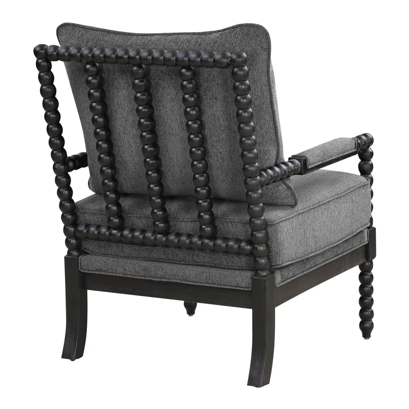 Scranton & Co Spindle Accent Chair in Charcoal Fabric with Wood Frame