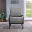 Scranton & Co Spindle Accent Chair in Graphite Black Fabric Wood Frame