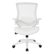 Scranton & Co White Screen Back Manager's Chair in White Faux Leather